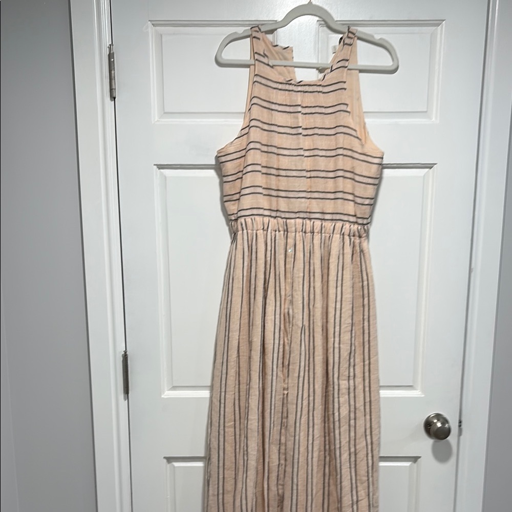 Striped Sleeveless Dress in Cream and Black